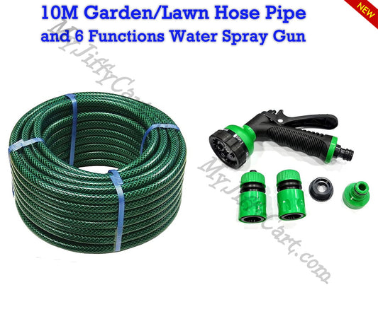10M/15M/30M/50M/75M/100M GARDEN LAWN HOSEPIPE, REINFORCED, BRAIDED, WATERING HOSEPIPE WITH WATER SPRAY GUN