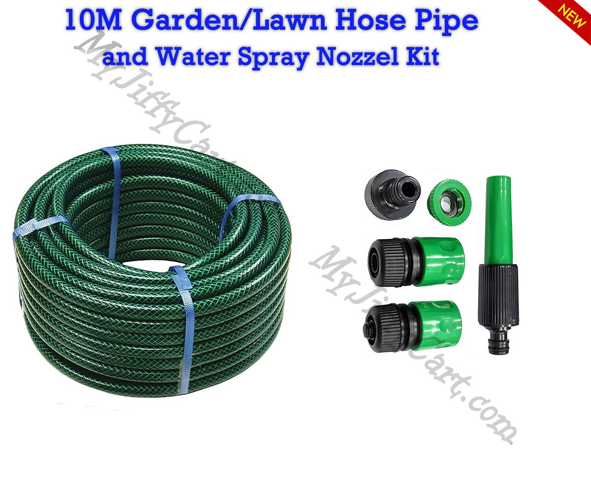 10M/15M/30M/50M/75M/100M GARDEN LAWN HOSEPIPE, REINFORCED, BRAIDED, WATERING HOSEPIPE WITH WATER SPRAY NOZZLE KIT
