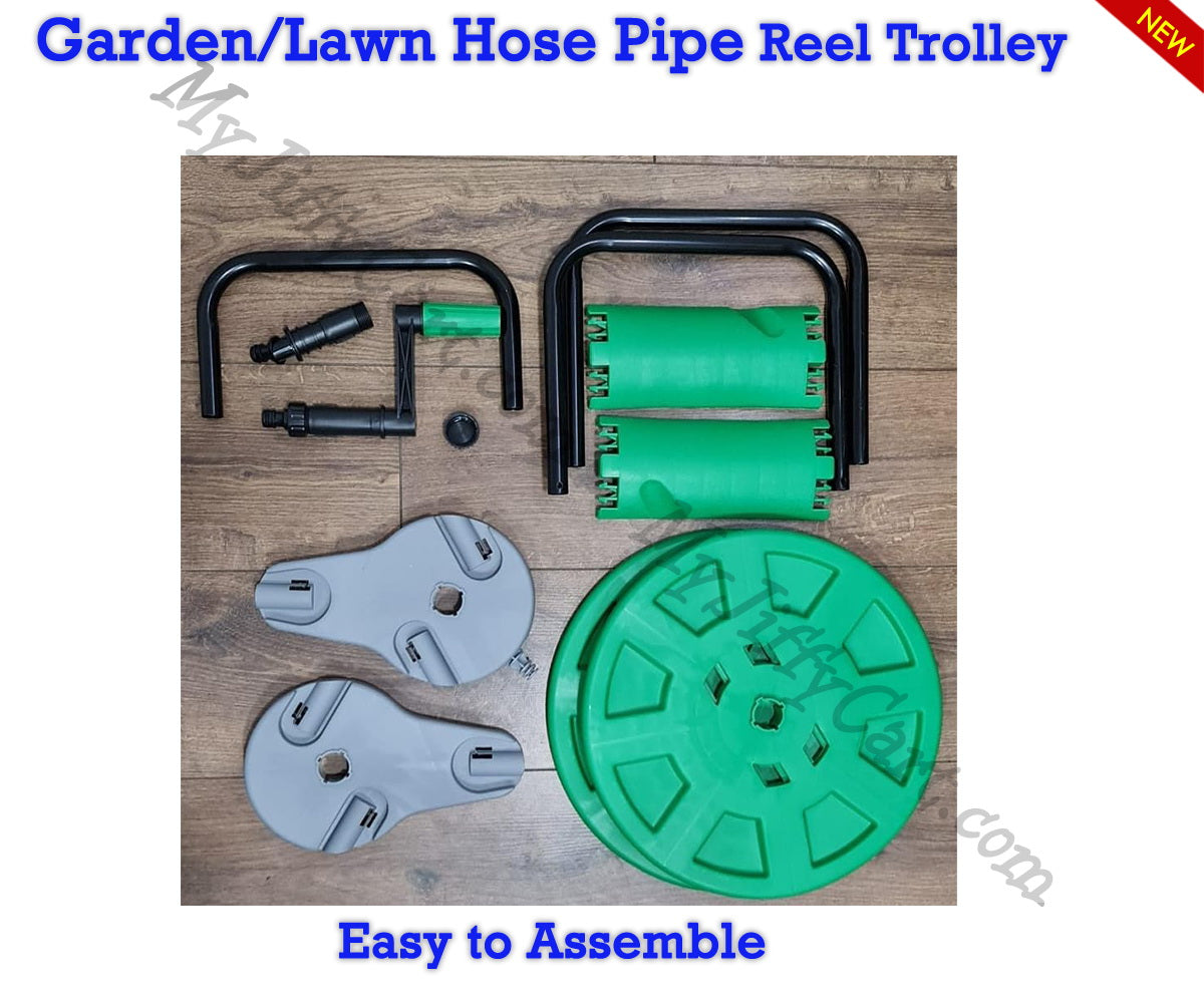 GARDEN LAWN HOSEPIPE FREE STANDING HOSE REEL/CART/TROLLEY FOR UP TO 60M HOSEPIPE
