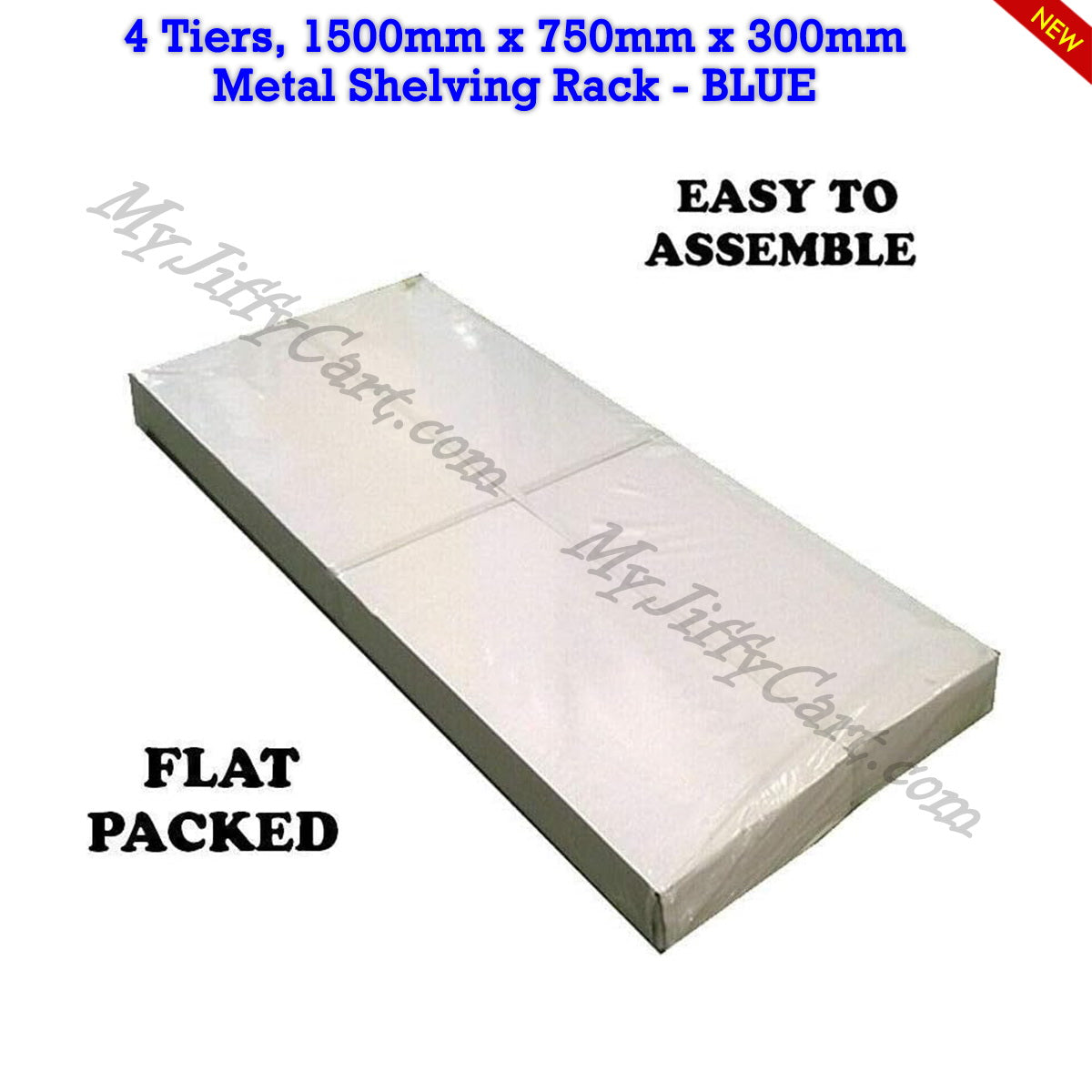 4 TIERS BLUE STEEL (150x75x30)cm BOLTLESS SCREWLESS METAL SHELVING RACKING FOR SHED GARAGE HOME OFFICE BUSINESS WAREHOUSE