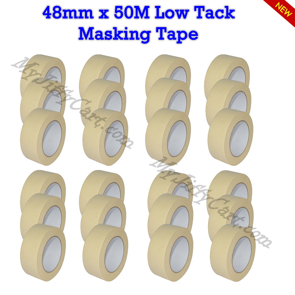 ROLLS OF GENERAL PURPOSE MULTI-SURFACE (48mm X 50M) BEIGE MASKING TAPE